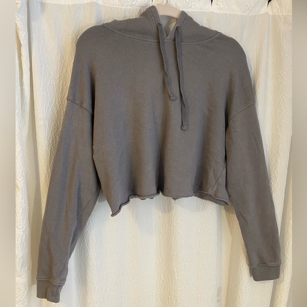 Obsessive Love gray cropped sweatshirt